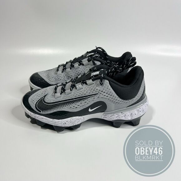 Nike Alpha Huarache Elite 4 MCS  Baseball Cleats Grey FD6221-002 Mens Size 8 - Picture 1 of 6